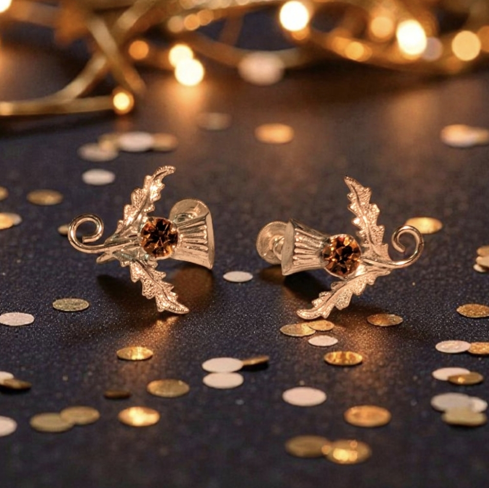 Vintage Scottish Sterling Silver Screwback Earrings